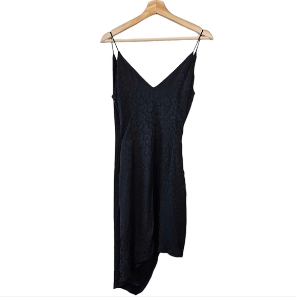 CUSHNIE for Target Black Leopard Print Gathered Asymmetrical Dress - Picture 3 of 10